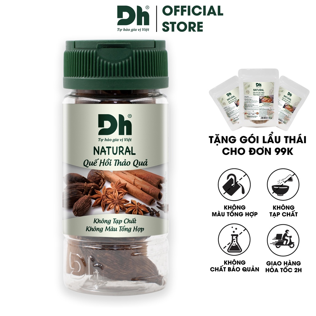 Quế hồi thảo quả Natural Dh Foods gia vị, nguyên liệu tiện lợi tăng hương vị 25Gr