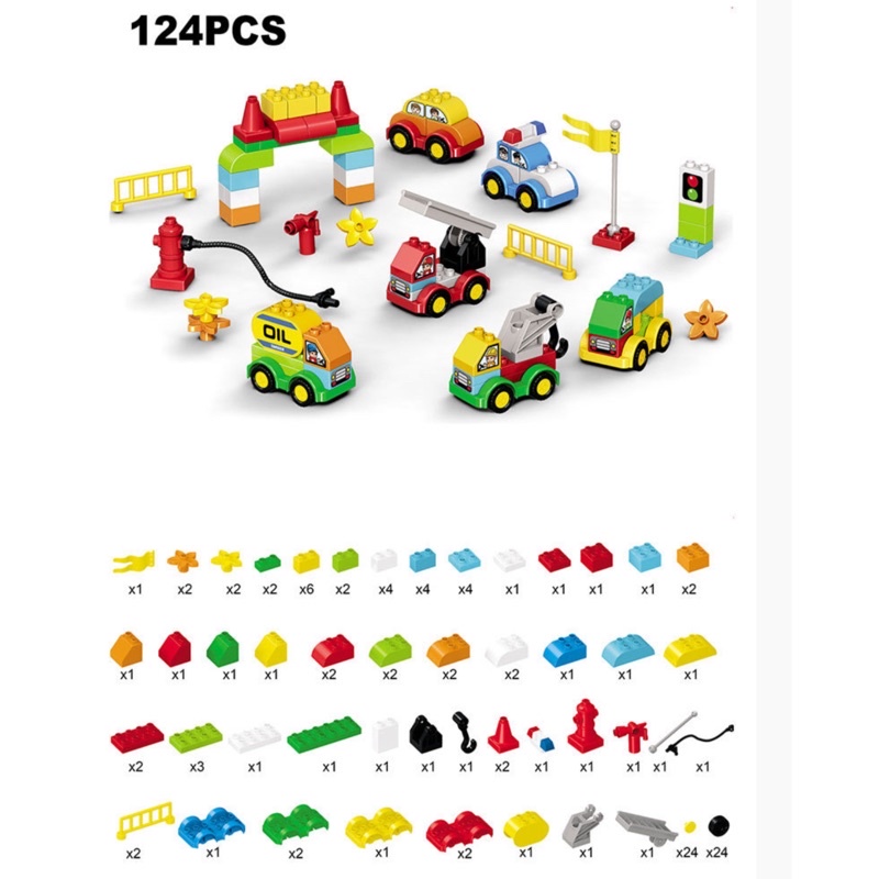 Robot đồ chơi biến hình xe size Lego Duplo 6 in 1 - 124 chi tiết