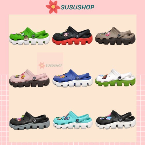 ♘☾❀Dép Cross Cá Fulltag Cao Cấp Đẹp Nhất TẶNG 12 STICKER,sục quai ngang bịt đầu nam nữ