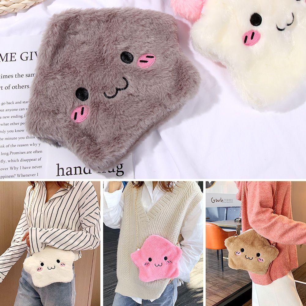 XIANTIN Túi Đeo Chéo Bằng Nhung Lông Hình Cầu Vồng Nhiều Màu Sắc Dễ Thương Cho Bé