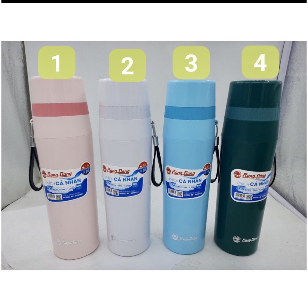 Bình phích đựng nước nóng giữ nhiệt cầm tay 0.5 lít Rạng Đông 0538 N2.E