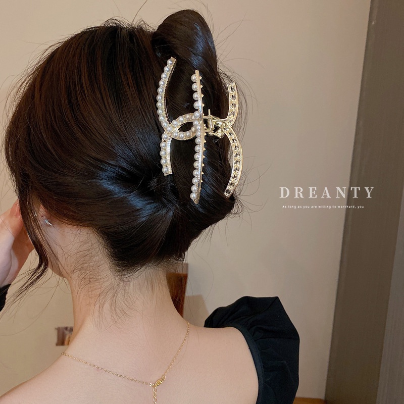 Kẹp Tóc Cá Mập Đính Kim Cương Giả Cao Cấp Thời Trang Hàn Quốc