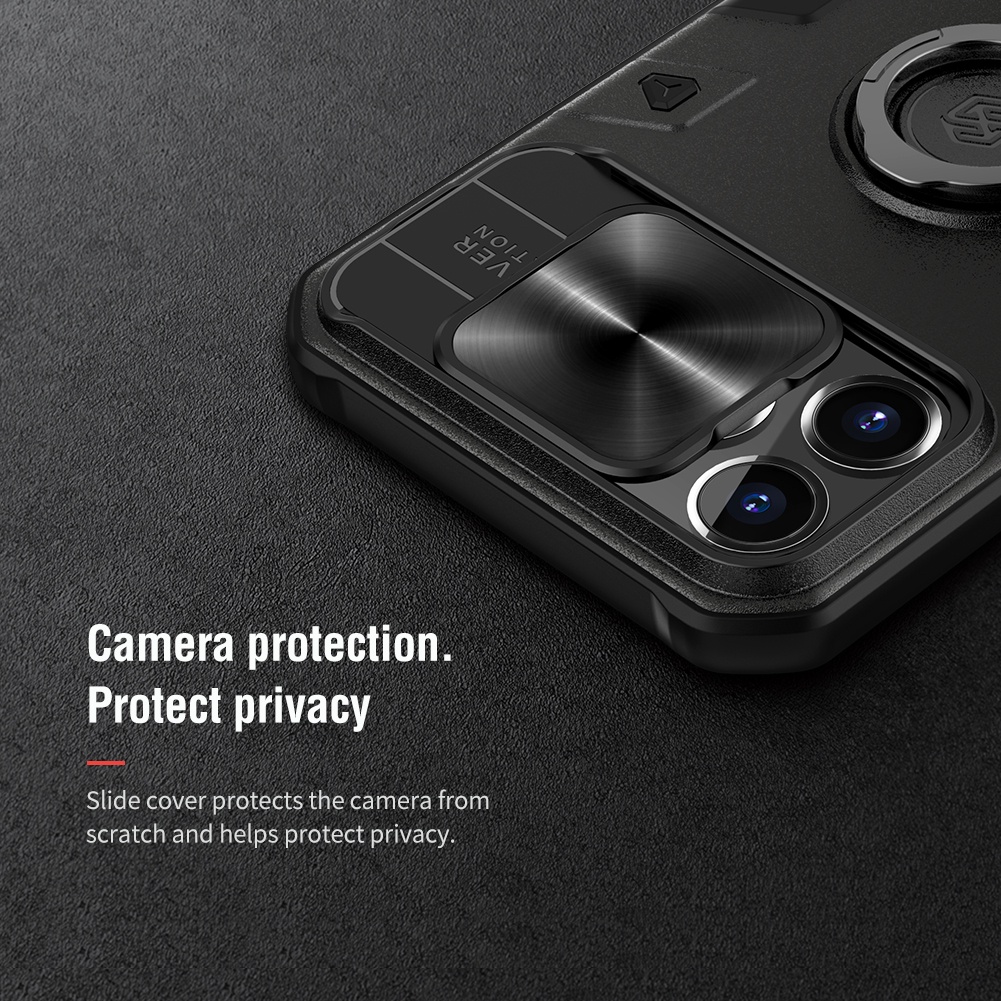 Ốp điện thoại NILLKIN vỏ giáp cứng chống sốc nắp trượt bảo vệ camera riêng tư cho iPhone 13 Pro Max / 13 Pro / 13