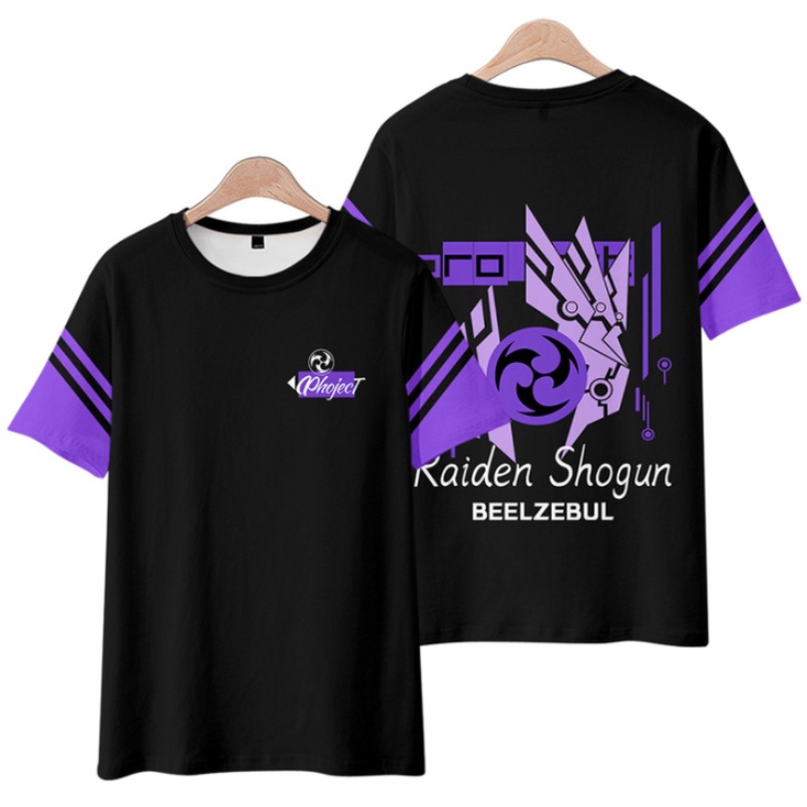 Áo Thun Tay Ngắn Dáng Rộng In Họa Tiết Anime Genshin Vaiden Shogun Baal / YaeMiko 3D Phong Cách Nhật Bản Thời Trang 2022 Cho Nam Và Nữ
