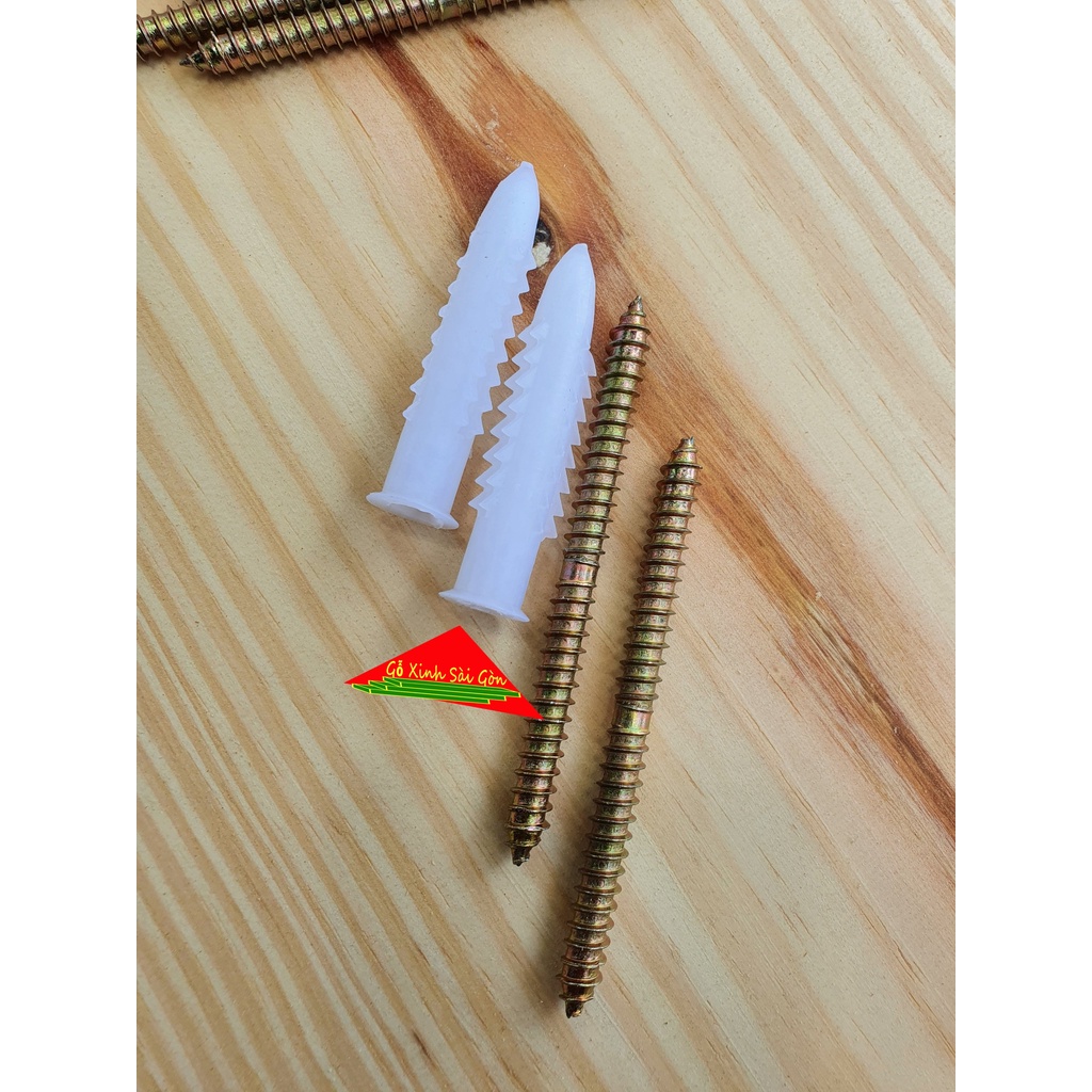 Cặp chốt đỡ kệ gỗ âm tường dài 10cm, phi 8mm kèm tắt kê giúp lắp kệ gọn gàng thẫm mỹ,tiện lợi