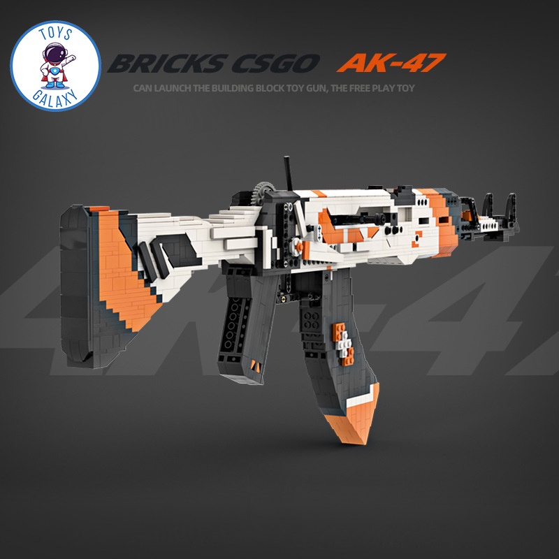 Đồ Chơi Lắp Ráp Mô Hình PUBG AK-47 Asiimov Bắn Thun Nịt MOC Kevin183 / CSGO Cảnh Sát, Quân Đội