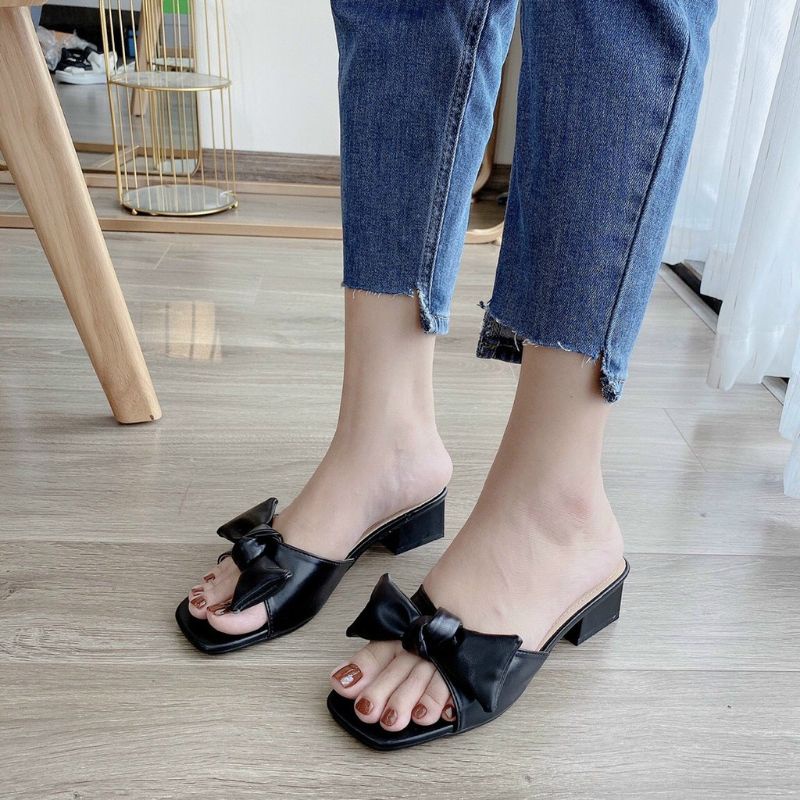 Dép cao gót đế 3 phân thăt lơ siêu đẹp mã 36