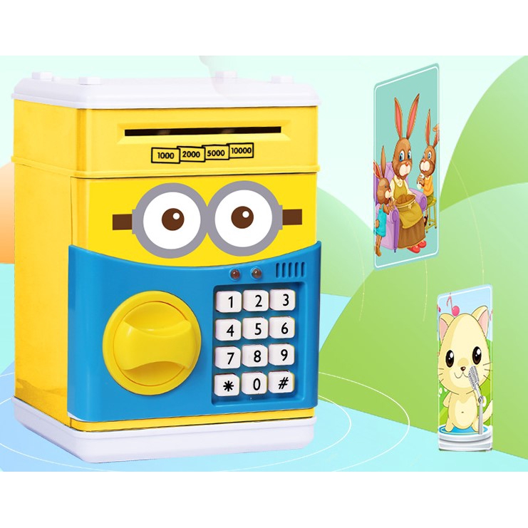 Két Sắt Mini Thông Minh Cho Bé Hình Doremon,minion, hello kitty (giao ngẫu nhiên)