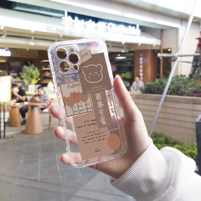 Ốp lưng iphone Ốp điện thoại SUNTAIHO TPU trong suốt in hình cô gái/hình hoa cho IPhone 13 12 11 Pro Max X XS Max XR 8 7 6 6S Plus