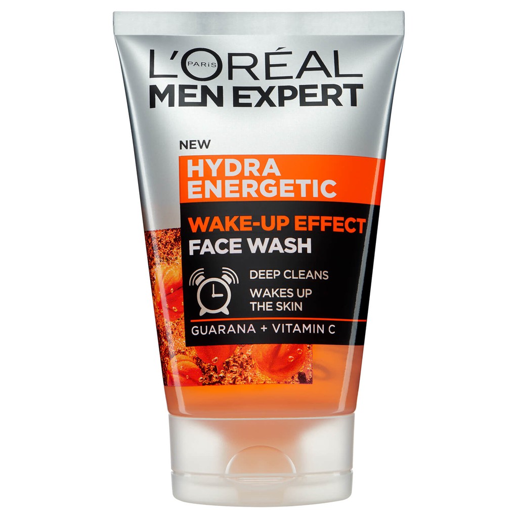 Sữa rửa mặt L'Oreal Men Expert Hydra Energetic Wake-up Effect with Guarana + Vitamin C - 100 ml Hàng Pháp