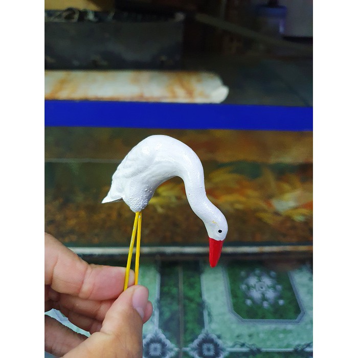 CẶP CÒ SÀNH TRANG TRÍ HỒ CÁ NON BỘ CAO 13CM