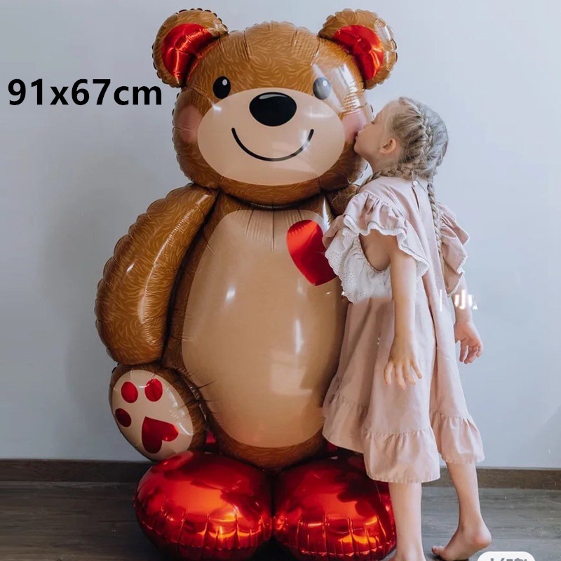 Bong Bóng Lá Nhôm Hình Chú Gấu 3D Đáng Yêu Trang Trí Tiệc Sinh Nhật Cho Bé