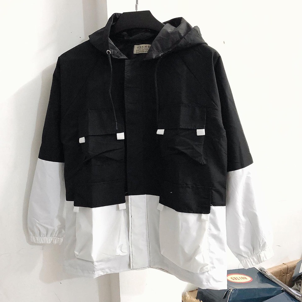 Áo dù - ĐEN TRẮNG (unisex)