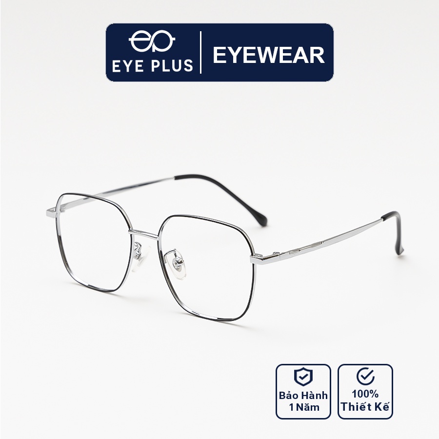 Gọng kính mắt nam nữ thời trang EYE PLUS mắt vuông kim loại KL350-825