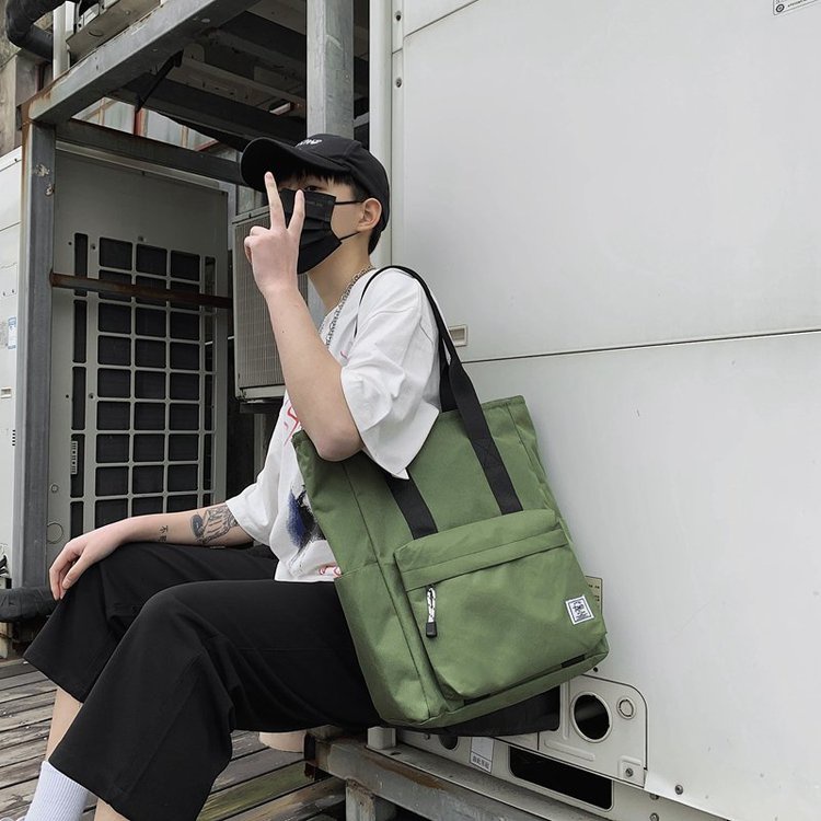 Túi tote đeo vai nylon chống thấm nước sức chứa lớn thời trang Nhật Bản cho nam