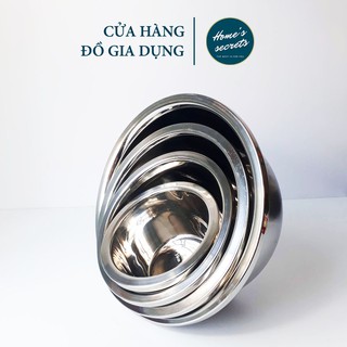 [Home's secrets] - Bộ 4 cỡ thau Inox dày bóng TX cao cấp 16 - 20 - 24 - 28 (cm)