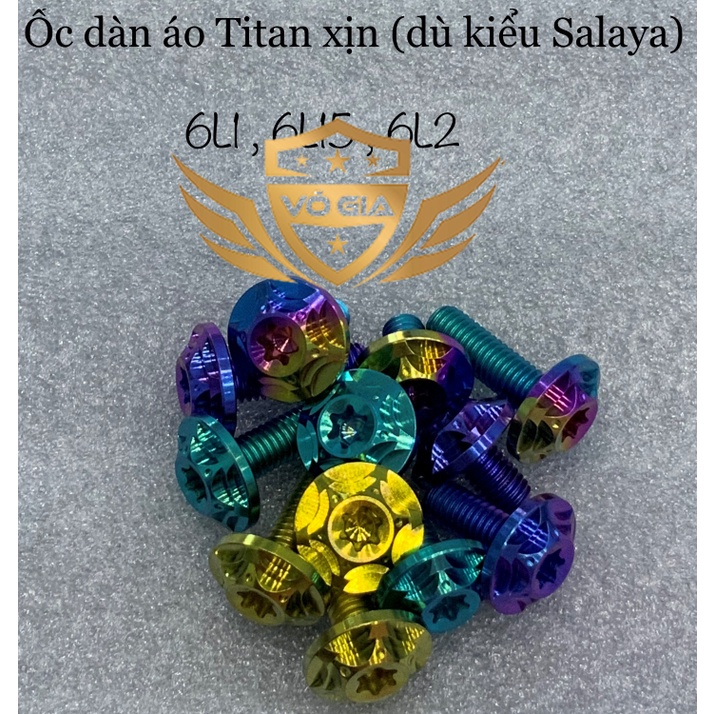 Ốc 2 tầng ĐẶC BIỆT 5li ren xoắn 5ly ren xoắn Titan Gr5 XỊN phối nhiều màu gắn dàn áo xe Raider Sonic Exciter Winer