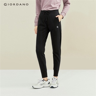 Quần dài Giordano 13411807 lưng thun với dây rút ống túm thêu họa tiết chuyên nghiệp trẻ trung cho nữ