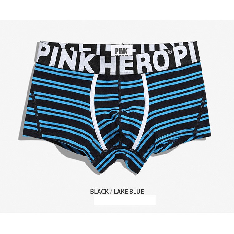 Quần lót nam cao cấp, quần lót nam boxer phối sọc Pink Hero LN0089