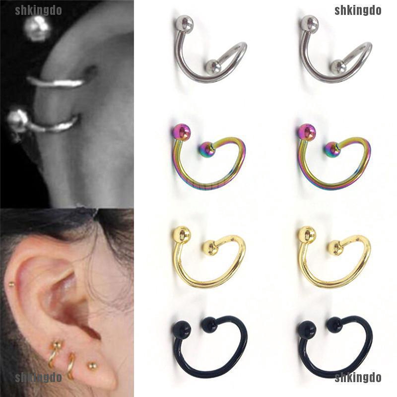 Khuyên cơ thế hình xoắn ốc bằng thép không gỉ cá tính