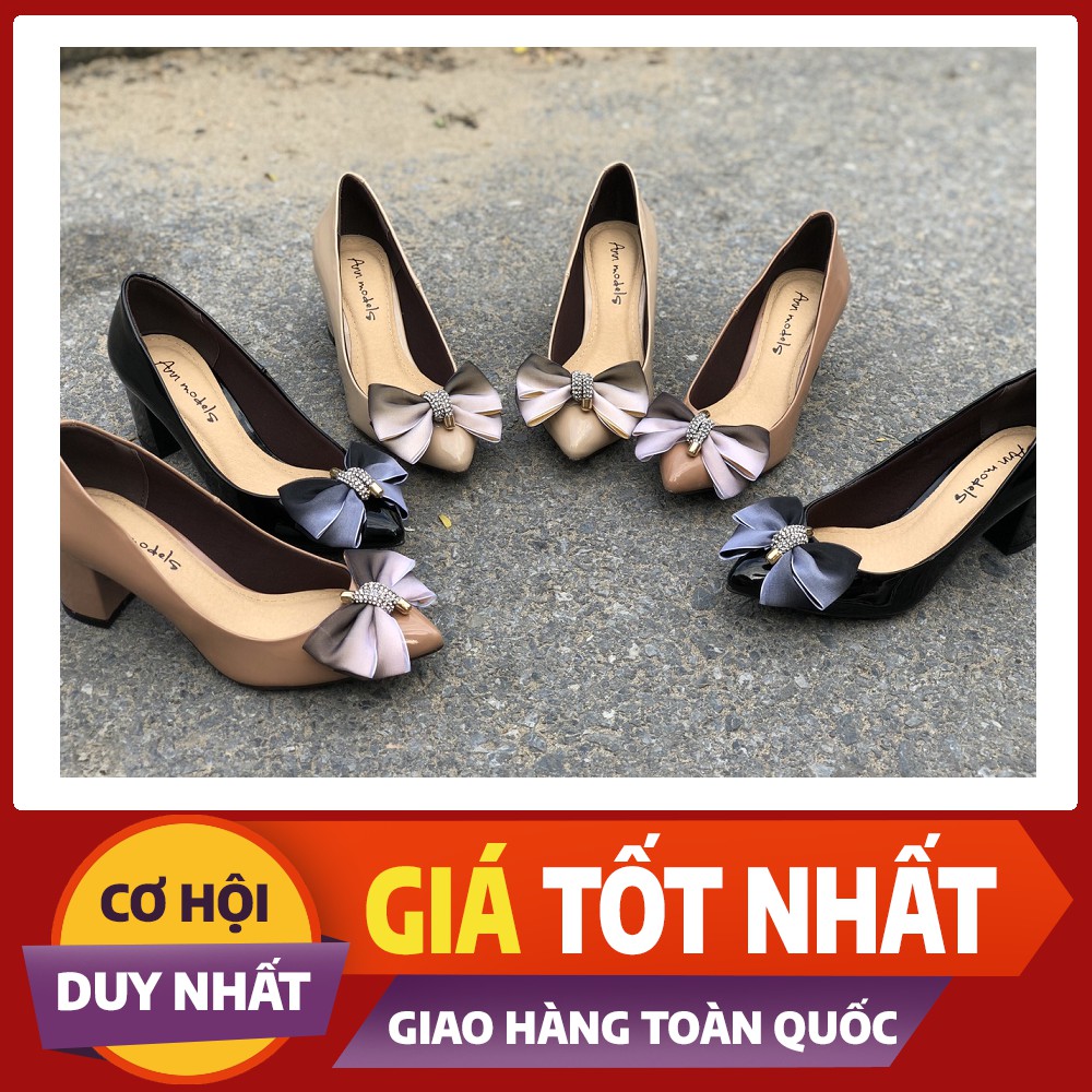 [Ảnh và video cận cảnh ] Giầy cao gót 5 phân thơi trang  AK036 nơ Sg( hàng bảo hành)