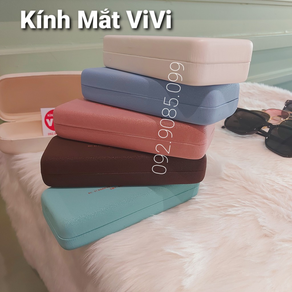Hộp da đựng kính cận, kính thời trang nhiều màu sắc cao cấp V02 Kính mắt ViVi