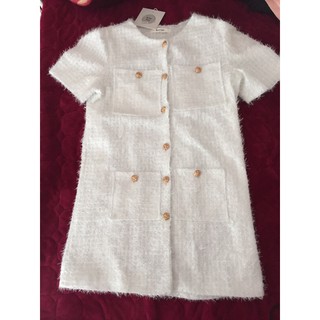 [ KÈM ẢNH THẬT ] Váy dạ tweed lông tiểu thư