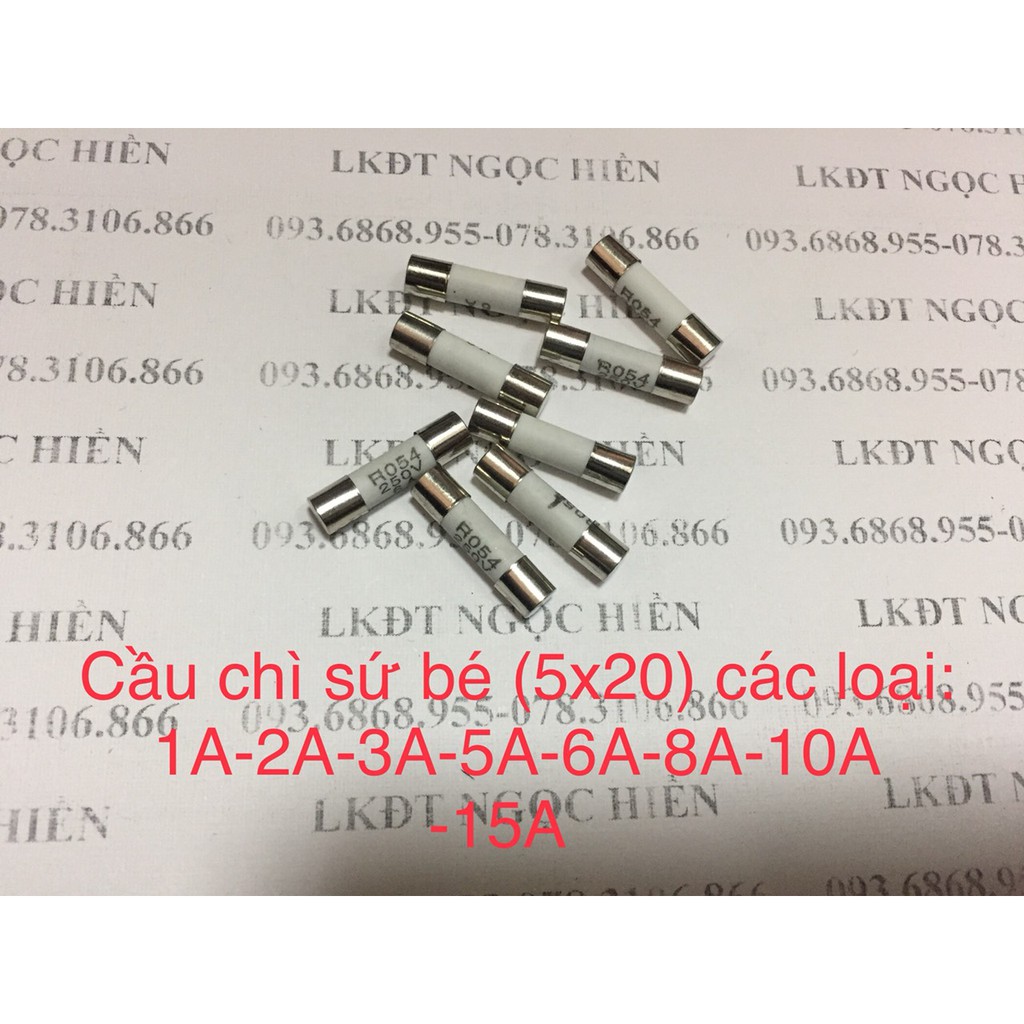 COMBO 20 CHIẾC CẦU CHÌ GỐM SỨ (5x20mm) CÁC LOẠI