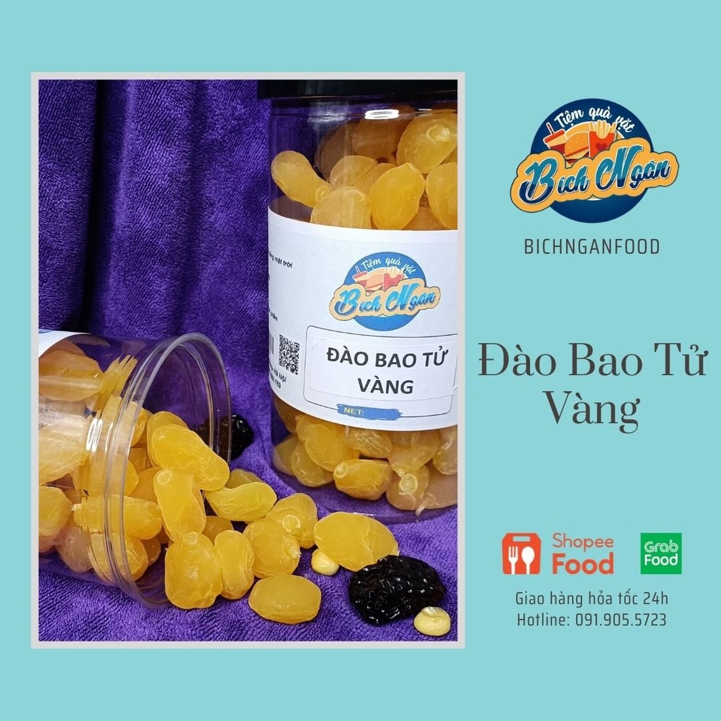 Ô MAI XÍ MUỘI VÀNG ĐÀO BAO TỬ VÀNG | LON 500G | THƠM GIÒN VỊ CHUA NGỌT | ĐỒ ĂN VẶT BICHNGAN FOOD