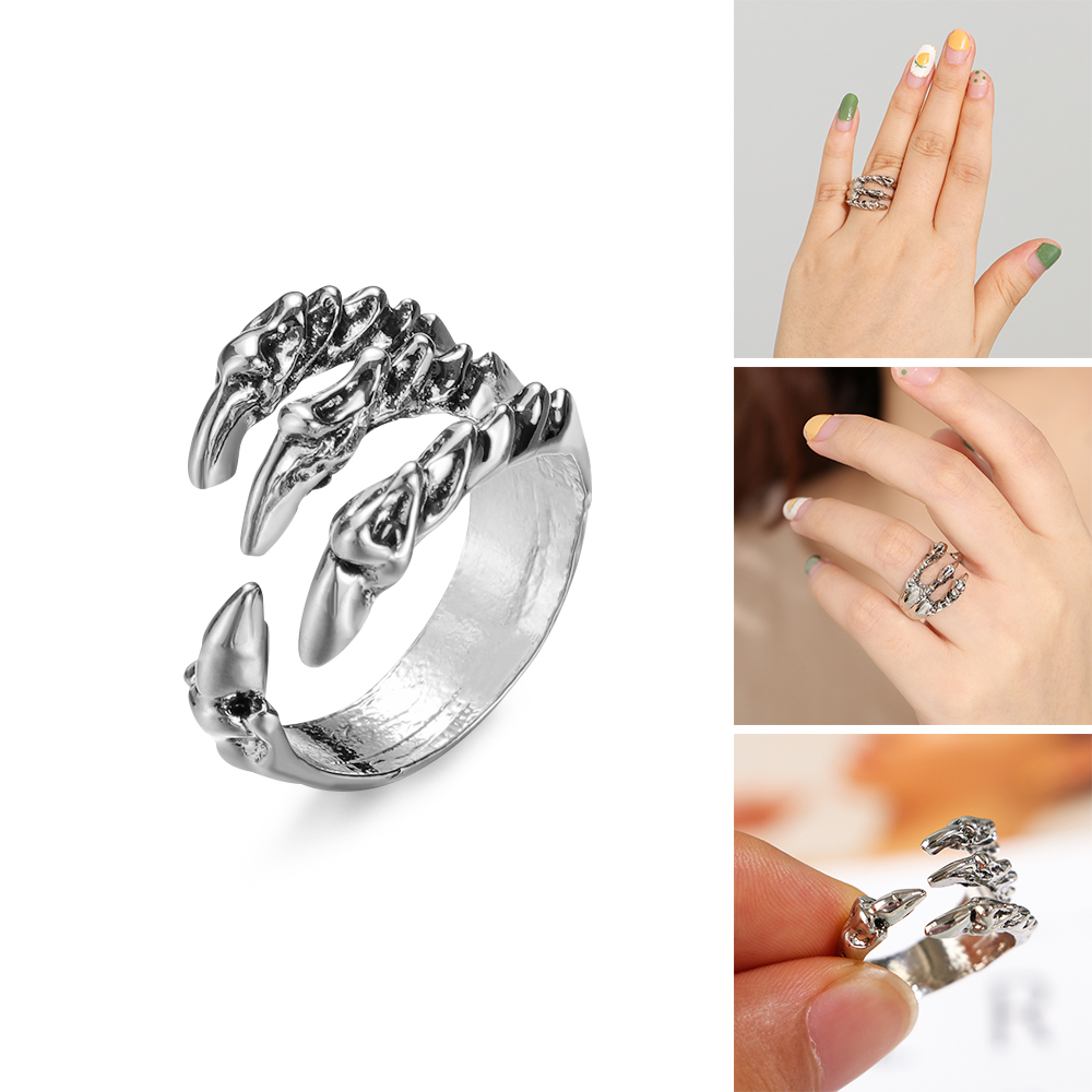 Nhẫn Thép Titan Hình Móng Vuốt Chim Đại Bàng Phong Cách Retro