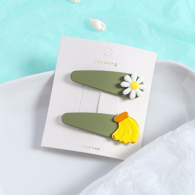SET 2 KẸP BẤM TÓC NHÁM MÁI MÀU TRÁI CÂY