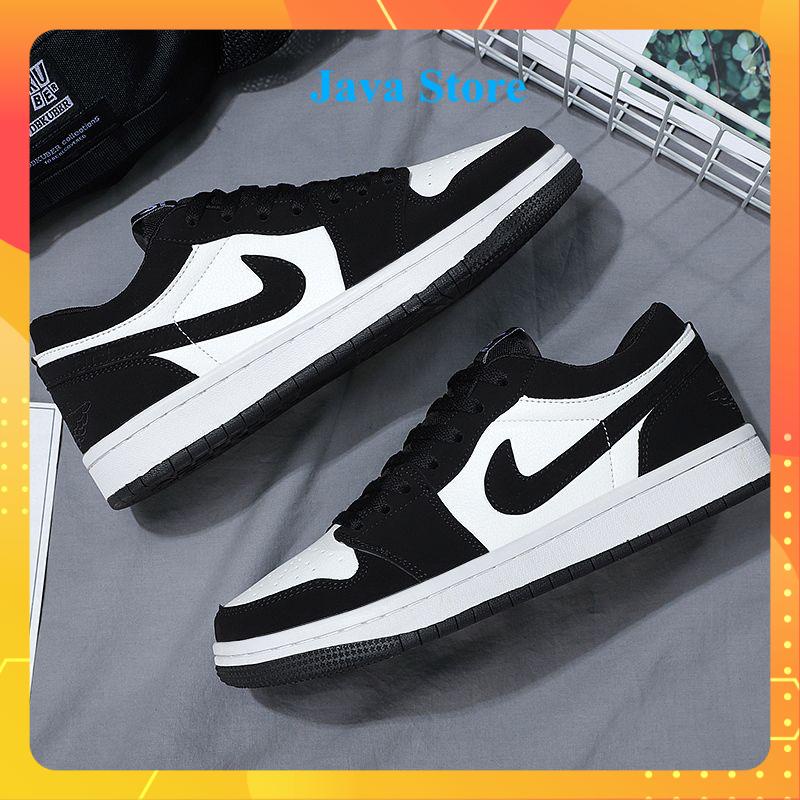 Giày Sneaker 𝐉𝐨𝐫𝐝𝐚𝐧 low Panda Cổ Thấp Màu Đen Trắng, Jodan Black White Kiểu Dáng The Nam Nữ Full Box Bill