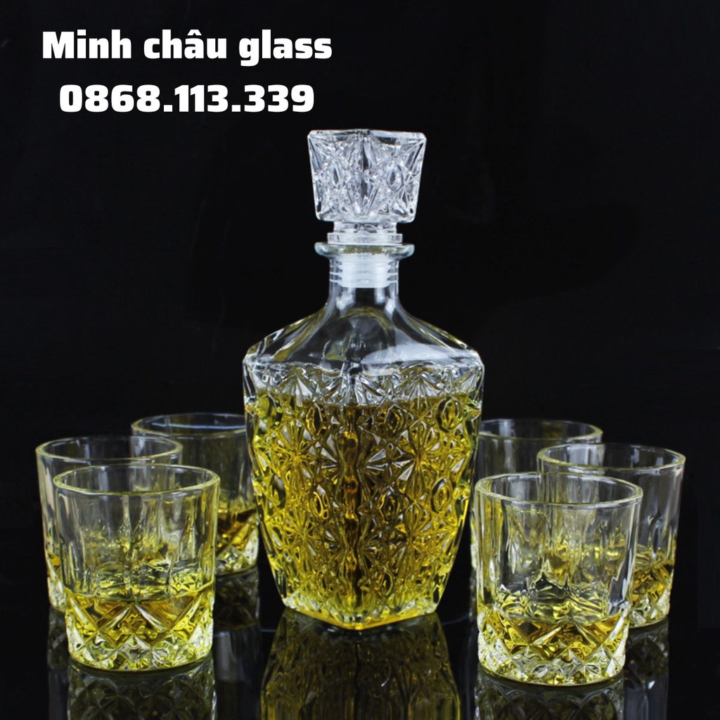 Bình Đựng Rượu Thủy Tinh Cao Cấp 750ml Cao Cấp Chai đựng rượu vỏ bình ngâm rượu mẫu số 4 sang trọng cao cấp