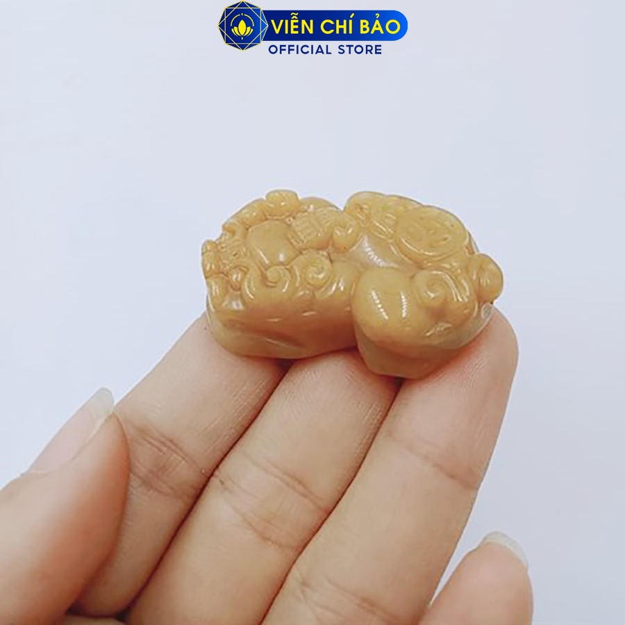 Mặt dây chuyền đá T,ỳ Hư.u vàng chất liệu đá tự nhiên thời trang phụ kiện trang sức Viễn Chí Bảo M200124