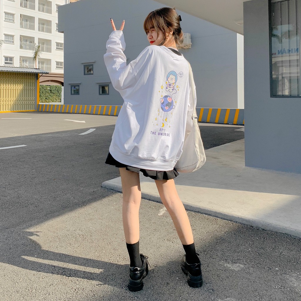 Áo Sweater Nỉ UNI MOON Tay Dài Form Rộng Ulzzang (Ảnh Thật) | WebRaoVat - webraovat.net.vn