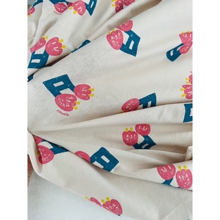 vải thun cotton 2c Hàn hình hoa