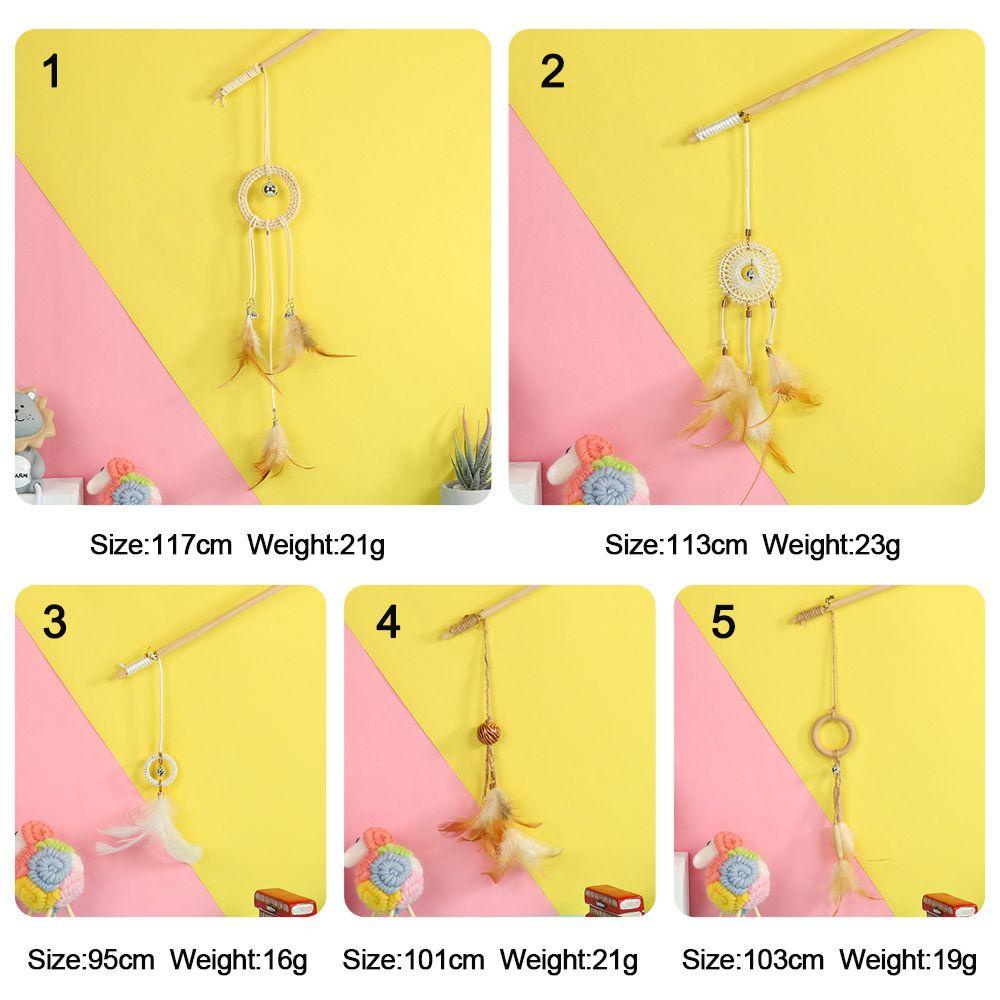 Đồ Chơi Tương Tác Kiểu Lông Vũ Bằng Gỗ Họa Tiết Hoạt Hình Cho Mèo Cưng