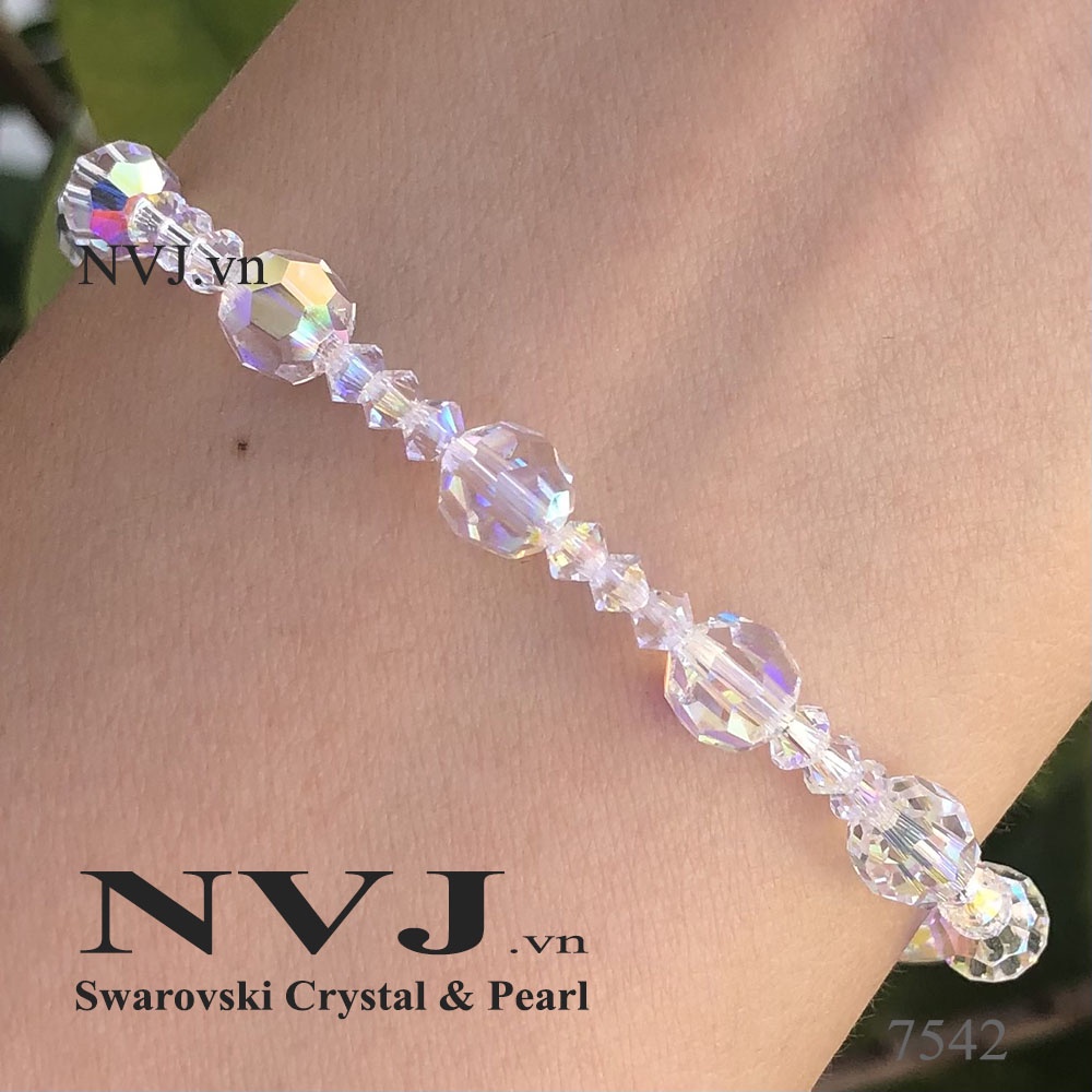 Mân côi - chuỗi lần hạt nhiệm màu pha lê SWAROVSKI cao cấp từ Áo, hạt tròn 6, 8ly