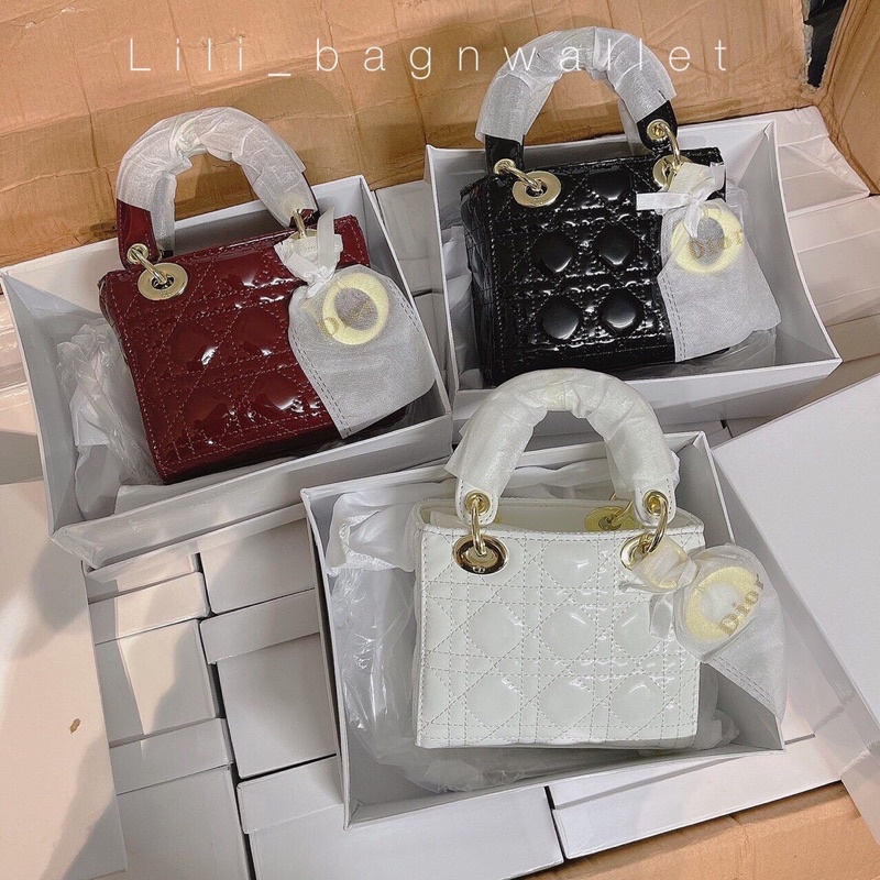 Túi Xách Dior Da Bóng,Fullbox có túi vải