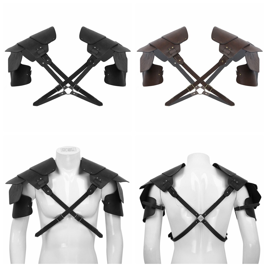 Dây Nịt Da pu Hình Chữ x Có Thể Điều Chỉnh Hóa Trang Tiệc Steam Punk Cho Nam