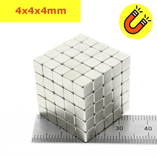 Nam châm đất hiếm hình lập phương mạ nikel từ tính N35 số lượng 1 viên