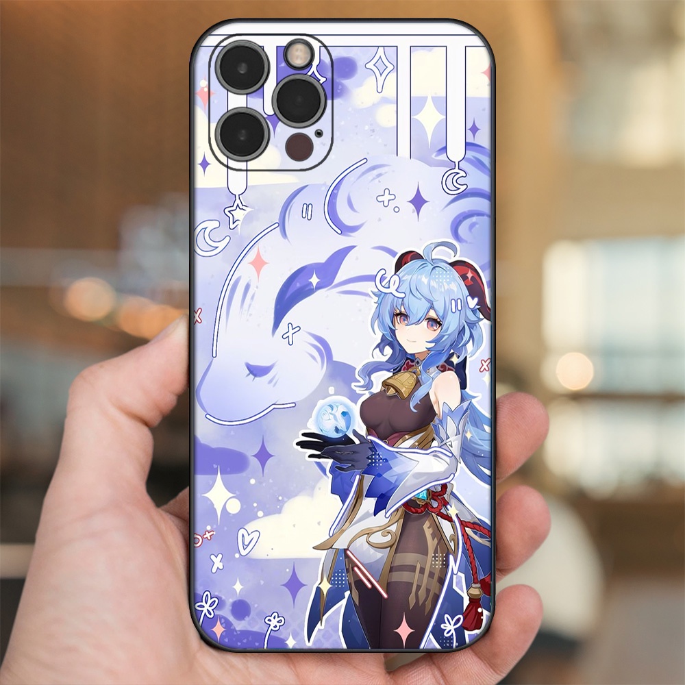 Ốp lưng iPhone 12 Pro dẻo đen cạnh vuông in hình Ganyu Genshin Impact