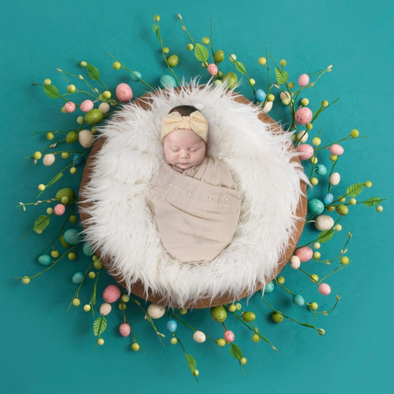 Bộ 3 Chăn Lông Quấn Em Bé Sơ Sinh Kèm Băng Đô Xinh Xắn