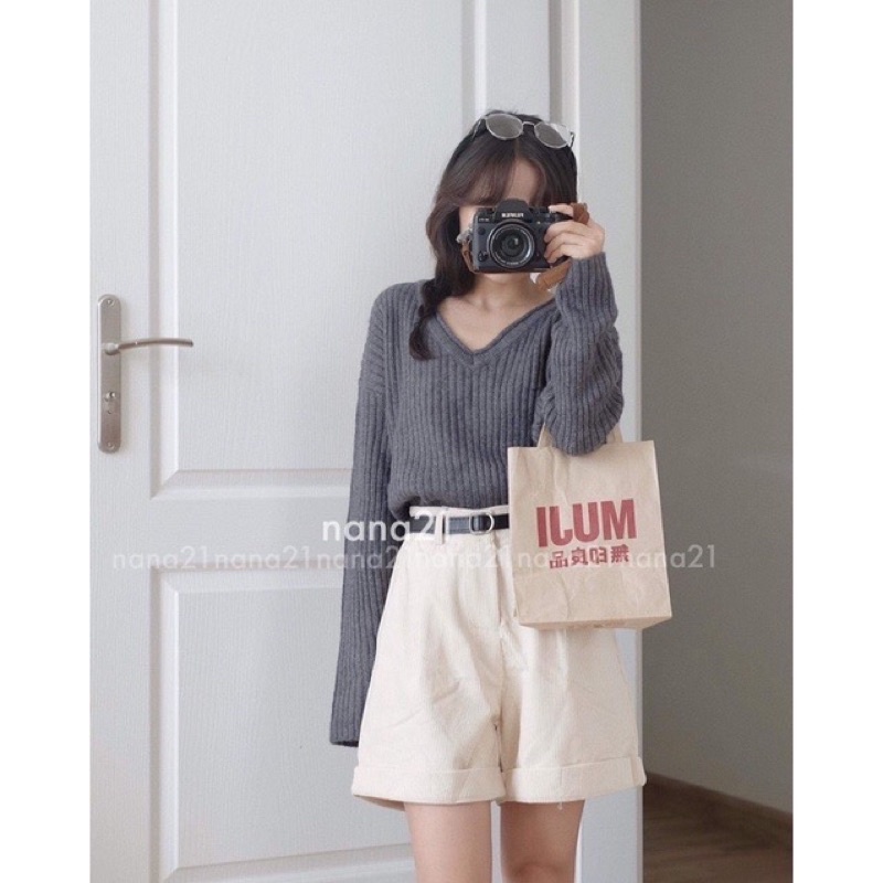Quần short nhung vintage