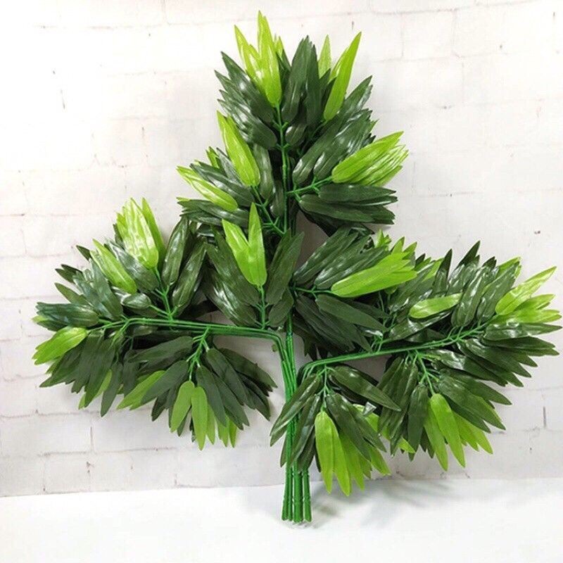 Combo 65 cành tre giả loại big size 60 lá làm cây giả trang trí