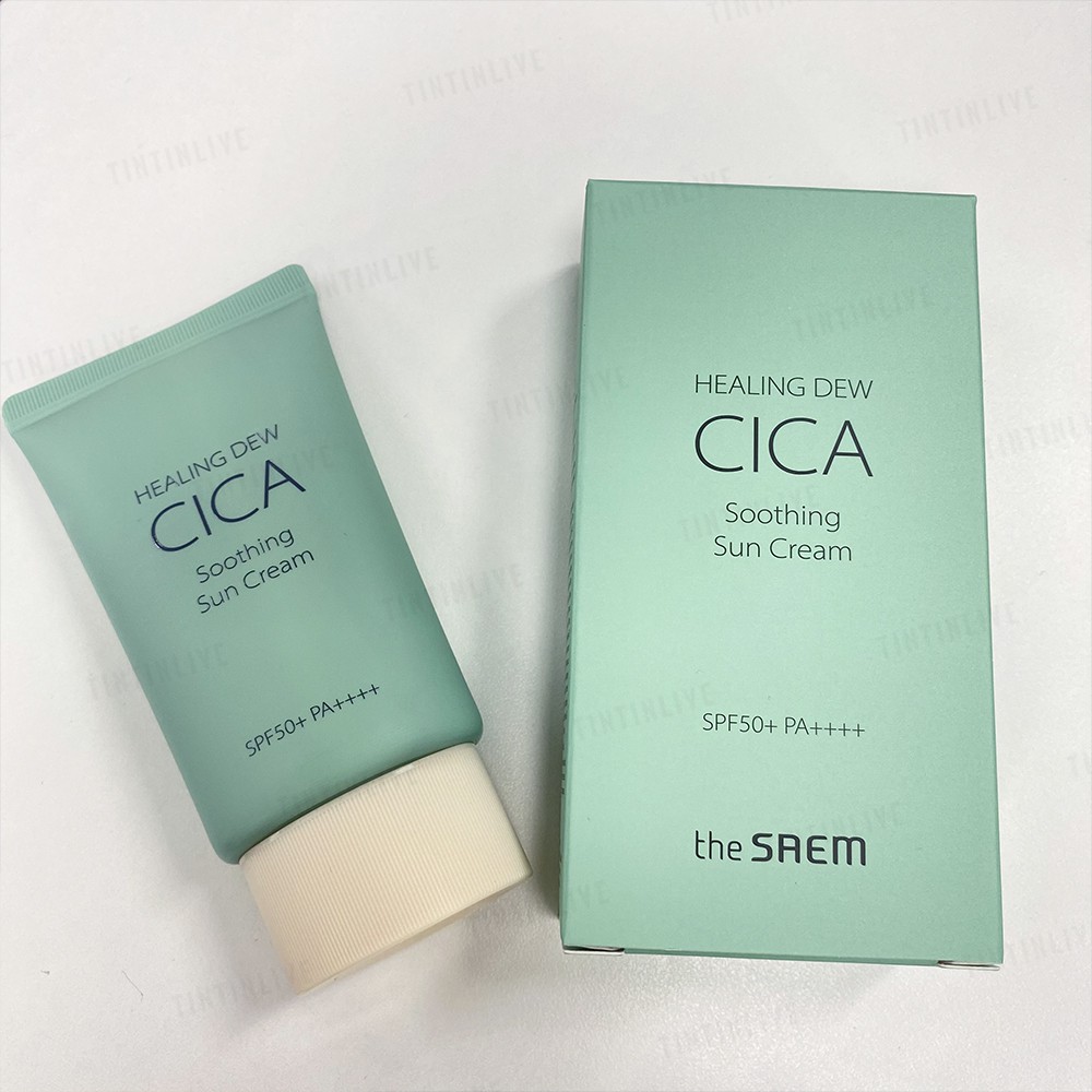 [NEW 2021] - Kem chống nắng The Saem Healing dew cica soothing sun cream SPF50+ PA++++ 50g