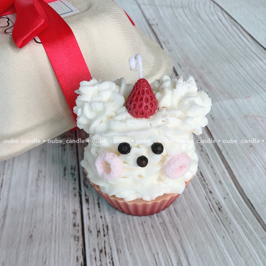 Nến Thơm Handmade Cao Cấp Decor Trang Trí Phòng Làm Quà Tặng Hình Cupcake Gấu Cute | Oube Candle NT71