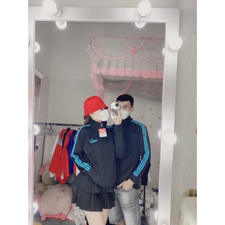 Áo khoác puma đen sọc xanh