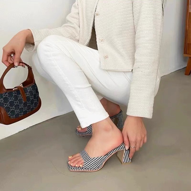 Giày nữ đẹp guốc nữ cao gót 6p đế vuông quai ngang thời trang shoes paradise XK21