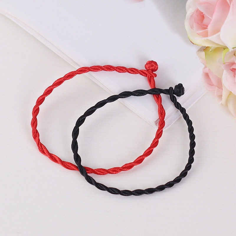 Vòng Chỉ Đỏ May Mắn Phong Thủy Màu Đen Đỏ Đeo Đôi Nam Nữ | Bối Homemade